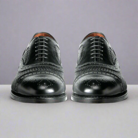 Black Braided Leather Morice Brogue Oxfords - Formal Shoes