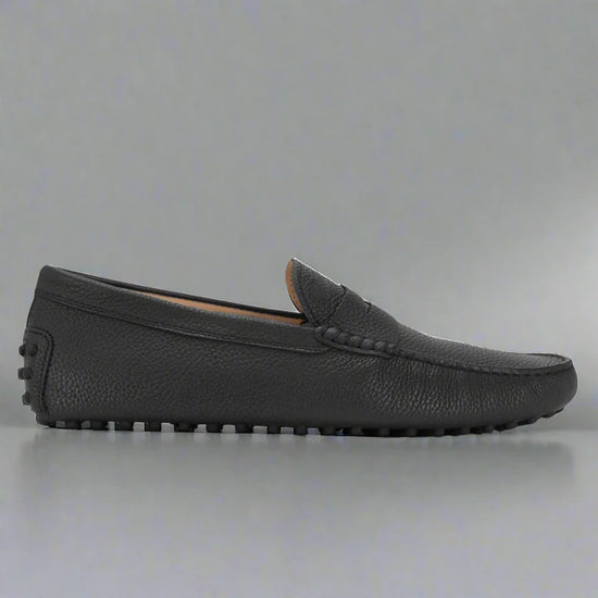 Black Leather Burgos Driving Loafers - Loafers Shoes