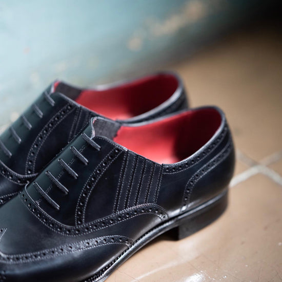 Black Leather Davos Opera Slip On Oxfords - Formal Shoes