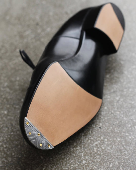 Black Leather Isolde Brogue Round Toe Cap Oxford - Formal Shoes