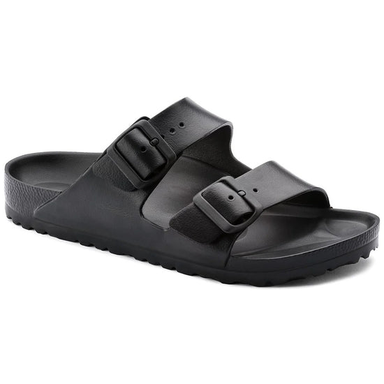 Black Leather Pearl Pamper Slippers with Buckle - Slippers