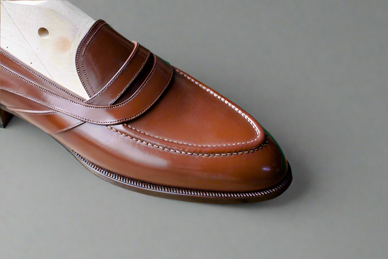 Black Leather Slip On Crossed Component Loafers - Loafers