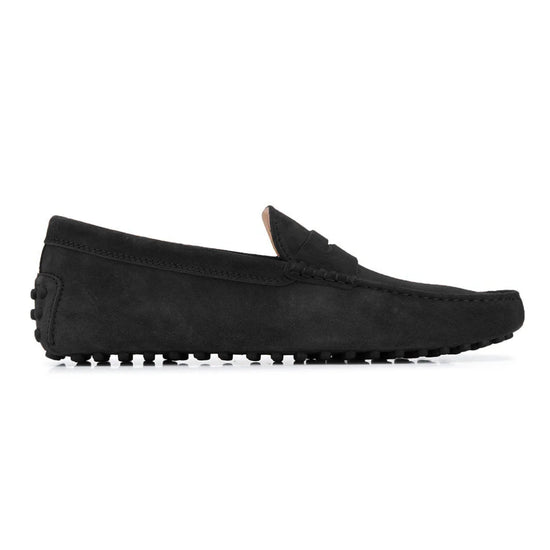 Black Suede Alcalde Penny Driving Loafers - Loafers shoes