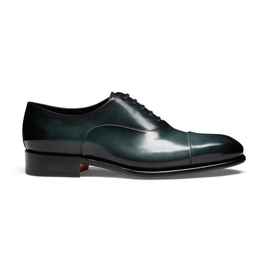 Blue Leather Woodford Balmoral Toe Cap Oxfords - Formal Shoes