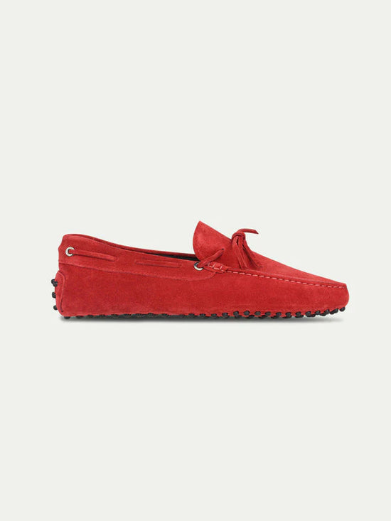 Bright Red Suede Ophelia Driving Loafers - Loafers