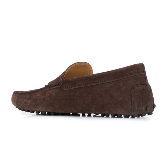 Brown Suede Alcalde Penny Driving Loafers - Loafers