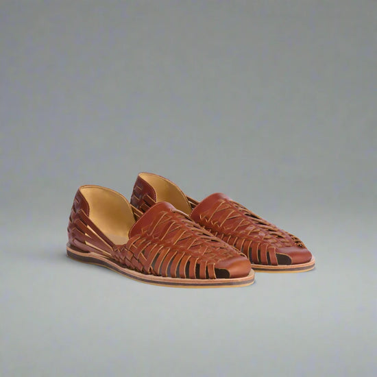 Brown Braided Leather Sandal Loafers - Loafers Shoes