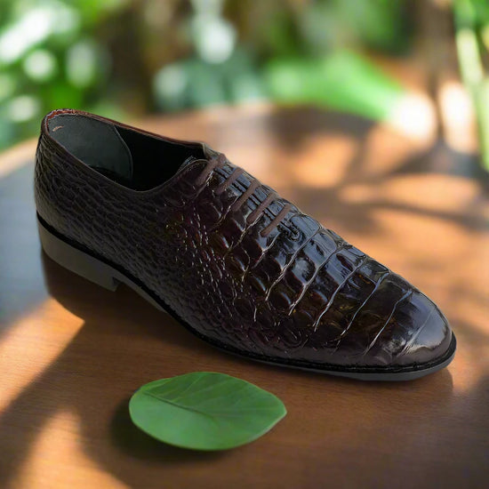 Brown Croc Eulalie Wholecut Oxfords Shoes - Formal Shoes