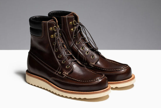 Brown Leather Natalia Chunky Derby Boots - Hiking and Trekking Boots