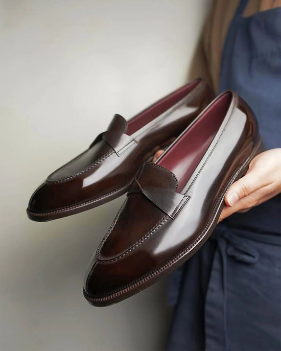 Brown Leather Nereida Love Knot Loafers - Formal Shoes - Loafers Shoes
