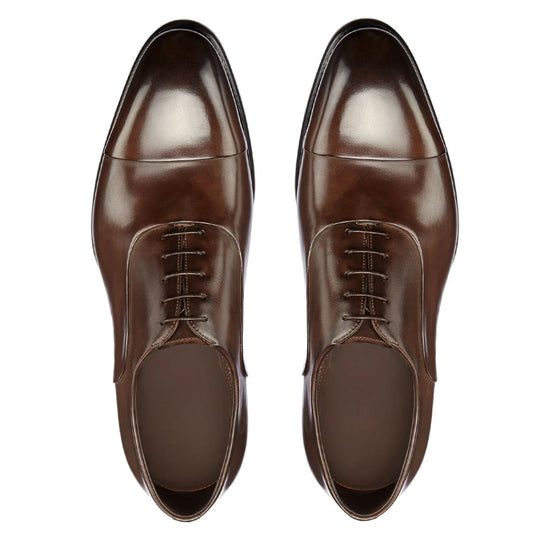 Brown Leather Woodford Balmoral Toe Cap Oxfords - Formal Shoes