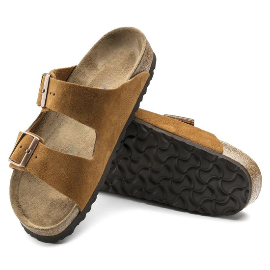 Brown Suede Leather Ease Comfort Slippers with Buckle - Slippers