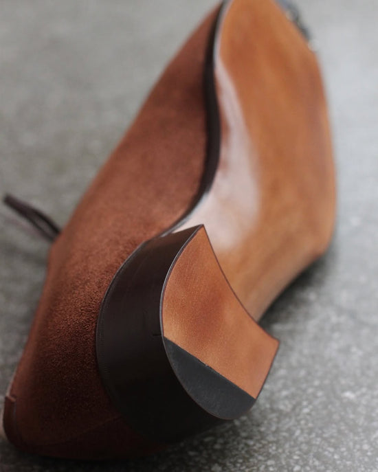 Brown Suede Leather Whole Cut Oxfords - Formal Shoes