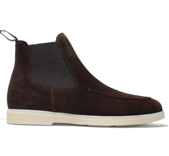 Brown Suede Pateros Chelsea Boots with White Sole - Sneaker Boots