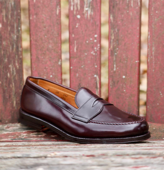 Burgundy Brown Leather Bendigo Slip On Penny Loafers Loafers Shoes