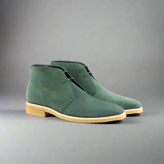 Green Suede Leather Gabrovo Chukka Lace Up Boots - Chukka Boots