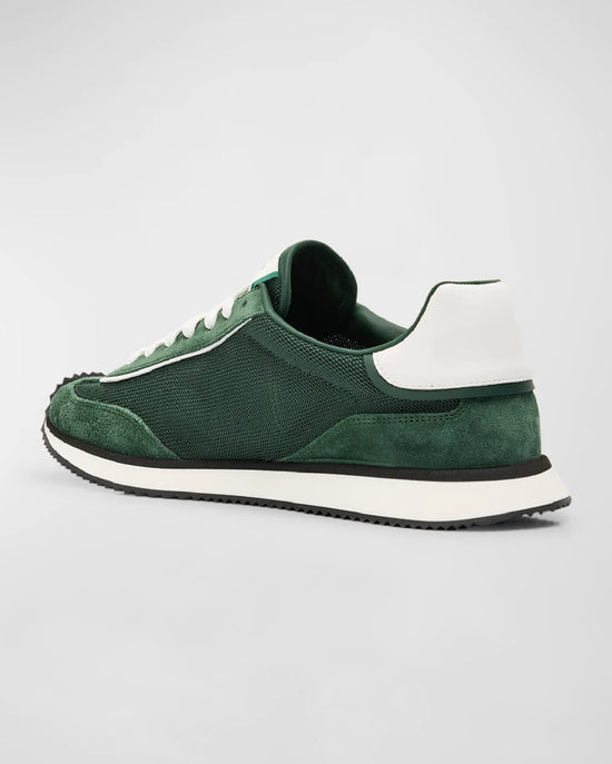 Green Suede Leather Lace Up Running Sneaker Shoes - Sneaker Shoes