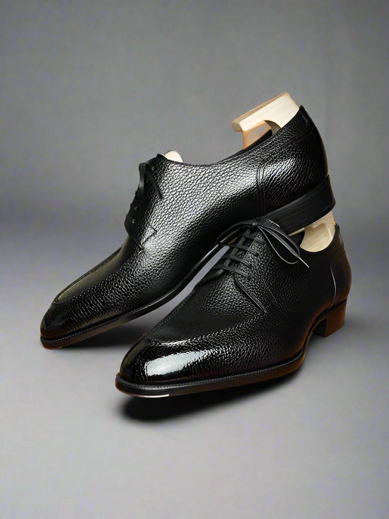 Italian Black Leather Laura Brogue Derby Oxfords - Formal Shoes