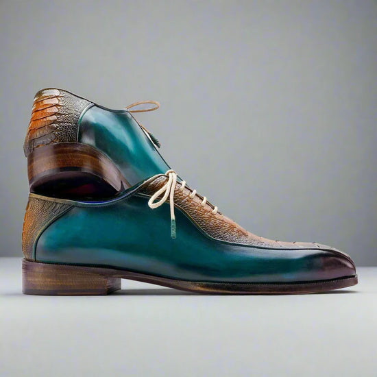 Mens Shoes Exotic Ostrich Leg Bicycle Toe Oxfords - Formal Shoes