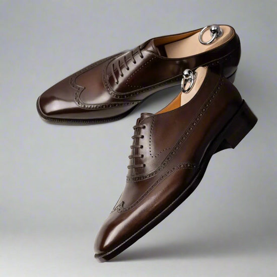 Parisian Dark Brown Leather wingtip Oxfords - Formal Shoes