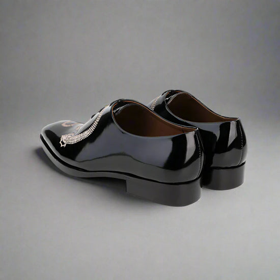 Patent Leather Dragon Embroidery Whole Cut Oxfords - Formal Shoes - Shoes For Party