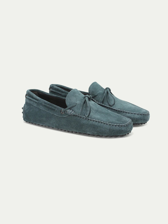 Petrol Blue Suede Ophelia Driving Loafers - Loafers