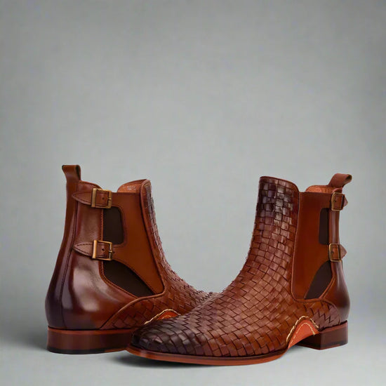 Tan Braided Leather Dubbow Chelsea Boots - Chelsea Boots