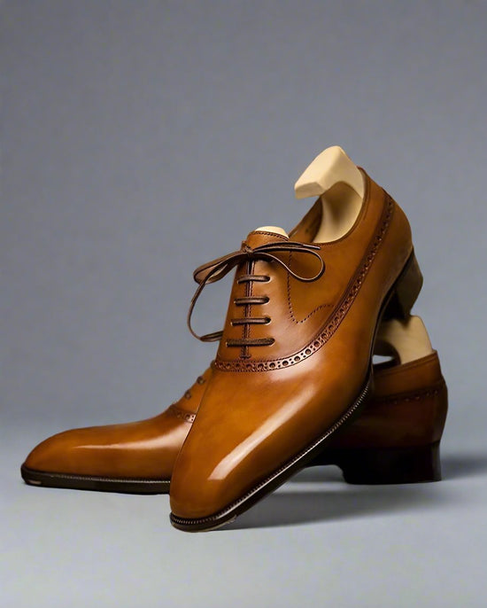 Tan Leather Maelis Patina Oxfords - Formal Shoes