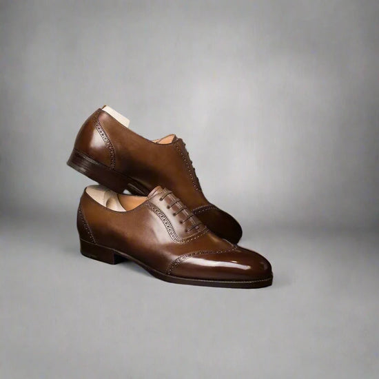 Tan Leather Santiago Brogue Oxfords - Formal Shoes