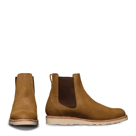 Tan Leather Slip-On Chelsea Boots Sneakers Sole - Boots