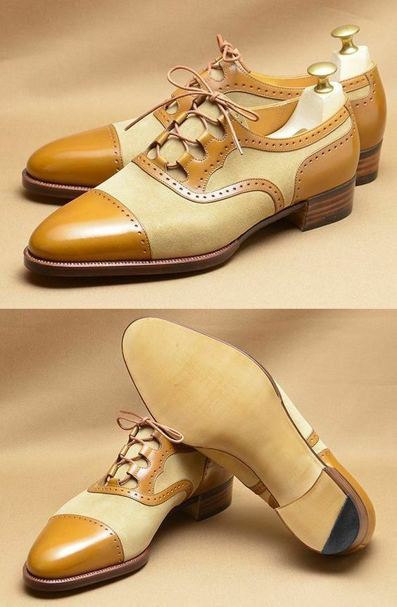 Suede leather formal shoes top