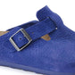 Blue Nubuck Leather Pedestal Platforms Clogs - Clogs