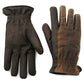 Dark Brown Leather And Suede Leather Gloves - Leather Gloves