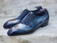 Luxury Addition - Blue Leather And Suede Isolde Brogue Patina Finish Oxfords - Formal Shoes