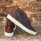 Alligator Leather High Top Lace Up Sneakers With White Sole - Sneaker Shoes
