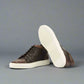 Alligator Leather High Top Lace Up Sneakers With White Sole - Sneaker Shoes