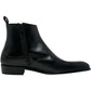 BLACK LEATHER VASTO ZIPPER BOOTS - BOOTS