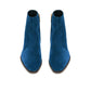 BLUE SUEDE LEATHER SLIP ON CHELSEA BOOTS WITH ZIPPER AND GOLDEN HEEL PLATE - CHELSEA BOOTS