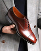 BURGUNDY LEATHER MODENA BROGUE TOE CAP OXFORD SHOE-FORMAL SHOES