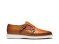 Tan Italian Suede Leather Double Monkstrap Shoes With Sneakers Sole  - Leather Shoes