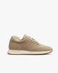 Beige Suede Leather Lace Up Running Sneaker Shoes - Sneaker Shoes