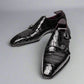 Black Alligator Italian Leather Double Monkstrap Shoes - Formal Shoes - Monk Shoes