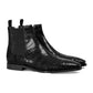 Black Alligator Textured Leather Evington Chelsea Slip On Boots - Boots