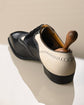 Black And White Leather Brogue Spectator Derby - Formal Shoes