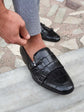 Black Double Monk Strap Leather Shoe-Monk Shoes