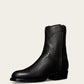 Black Italian Leather Bastrop Slip On Zipper Western Cowboy Boots - Cowboy Boots