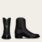 Black Italian Leather Bastrop Slip On Zipper Western Cowboy Boots - Cowboy Boots