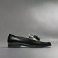 Black Italian Leather Lysandra Tassel Loafers - Loafers Shoes