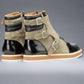 Black Italian Leather Triple Monkstrap  Boots Sneakers Shoes - Boots - Monk Shoes