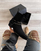 Black Italian Suede Ravian Harness Chelsea Boots with Chains - Chelsea Boots
